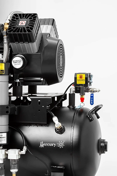Компрессор воздушный медицинский безмасляный Mercury Black M HK-3EW-55 (200л) с мембранным осушителем - Фото 2